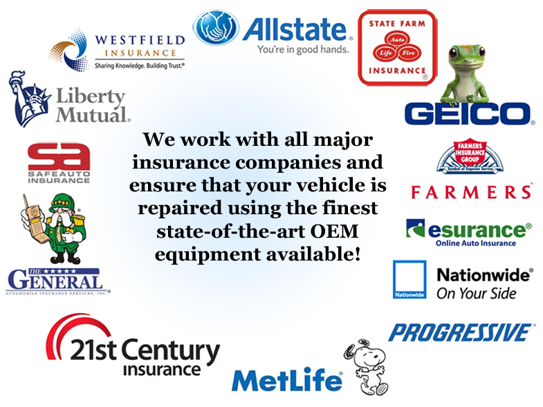 We Work With All Major Insurance Companies